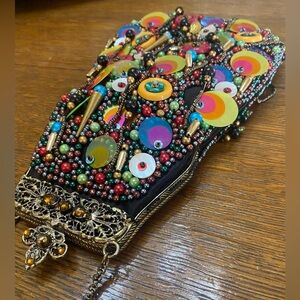 Multicolor Beaded Clutch with Gold Accents Beautifully handmade from India!